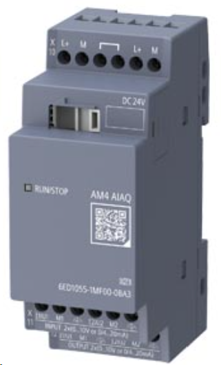 LOGO! AM4 AI AQ expansion module PS/: 24 V DC, 2 AI, 0-10 V or 0/4-20 mA 2 AO, 0-10 V or 0/4-20 mA for LOGO! 9