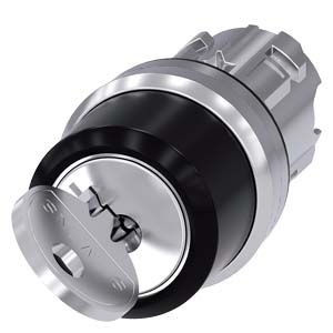 RONIS KEY-OP SW. 22MM. RND. MTL. SHINY. LOCK NO. SB30.  2 KEYS. 2 SW POSS O-I. LAT. ACT ANG 90 DEG.. 10:30H/13:30H. KEY REM POS. O+I. POSS SPEC LOCKS: SB31. 421. 455