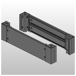VX Base/plinth corner piece with panel front & rear H200mm for W800mm