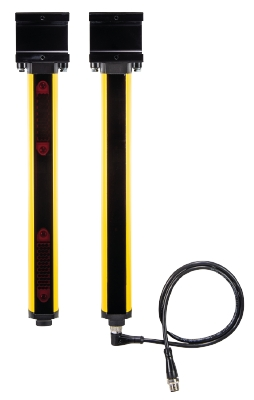 Wieland Muting-Sensor-Set L-Muting, including 2 Active and Passive Arms with pre-assembled Sensors and Reflectors, vertically adjustable, Tilt Adjustment up to ± 8°, Y-Connection Cable M12, Female Connector 5-poles 90° angled, Male Connector 4-poles stra