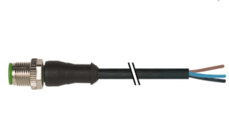 Murr Sensor Cable M12 3p Male PUR 3x0.34 bk 2m