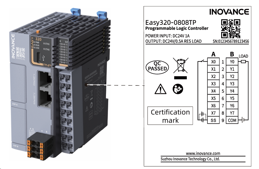 Easy320 PLC, Dark Gery  Multiprotocol architecture using Ethernet/IP, CANopen communication and/or pulses to control the drives, and Modbus TCP (01441186)