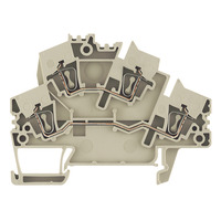 Weidmuller ZDK 2.5-2 Feed-through terminal Double-tier terminal Tension-clamp connection 2.5 mm² dark beige