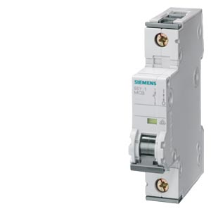 Siemens miniature circuit breaker 230/400 V 6kA 1-pole Type B 50A D=70 mm 