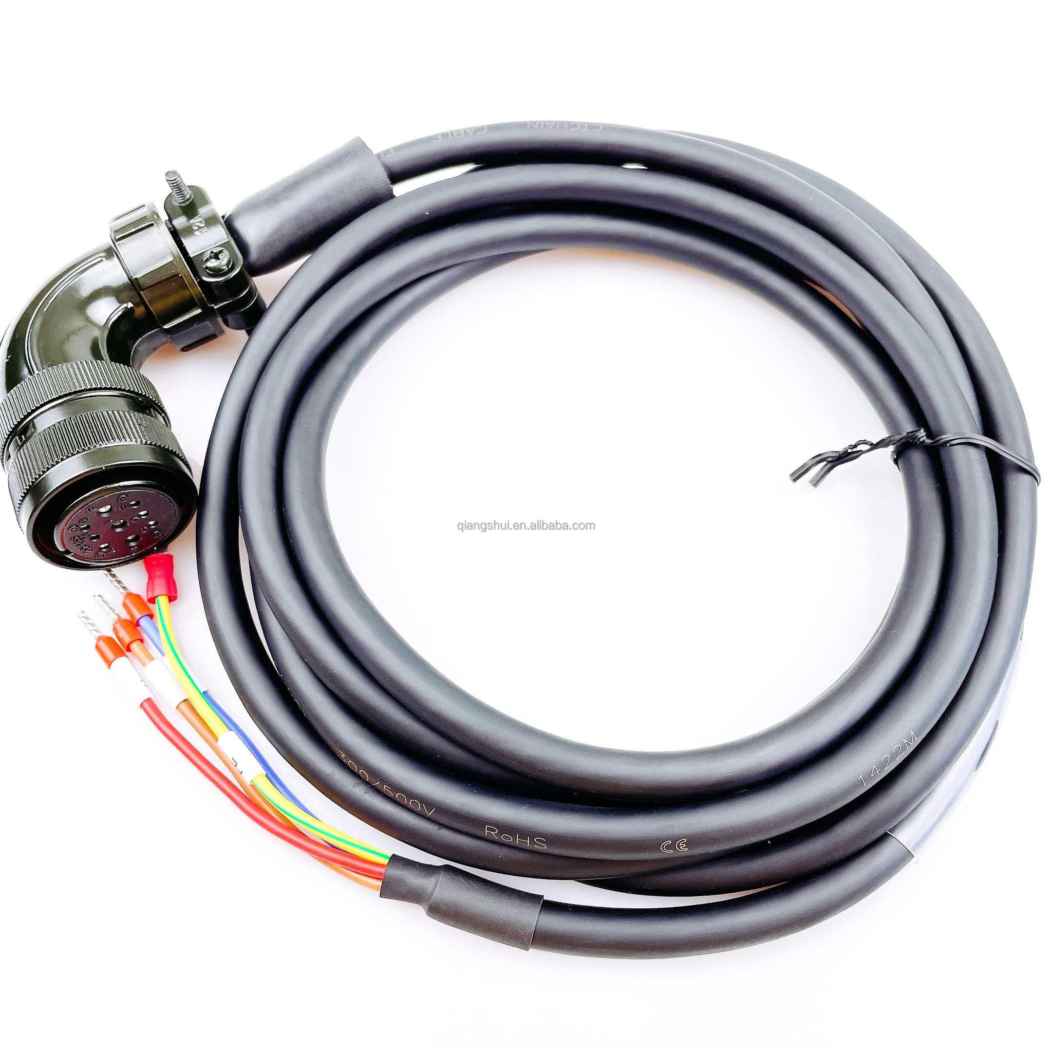 Servo Drive Power & Brake cable 10m. 4mm²/ AWG12. MS1H3 Servo motors >= 4.4kW