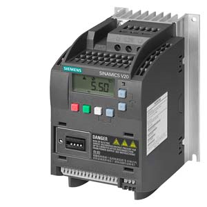 SINAMICS V20 380-480 V 3 AC -15/+10% 47-63Hz rated power 0.75 kW with 150% overload for 60 sec. Integrated filter C3 I/O: 4 DI. 2 DO.2 AI. 1 AQ fieldbus: USS/MODBUS RTU with built-in BOP protection: IP20/ UL open size: A 90x150x146 (WxHxD)