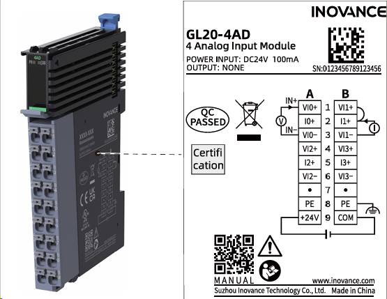 4 x analog inputs module. spring clamp (01441075)