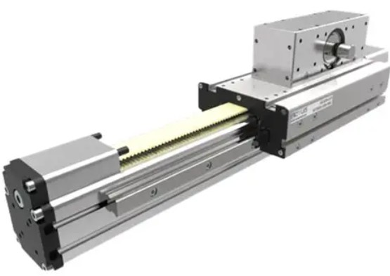 Z-Axis actuator, Aluminum profile 55x55,Total stroke 1100 mm, 1 LM guide 15 with 3 runner blocks with permanent lubrication Timing belt type HTD5/25, Male shaft Ø16 mm